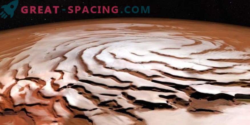 Wie sieht die polare Eiskappe des Mars aus?