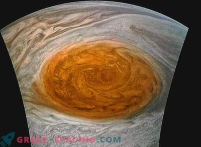 Big Red Spot in the lens of Juno