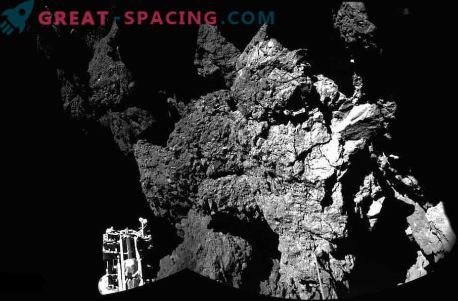Erste Fotografien des Kometen Churyumov-Gerasimenko aus Phils Landemodul wurden aufgenommen.