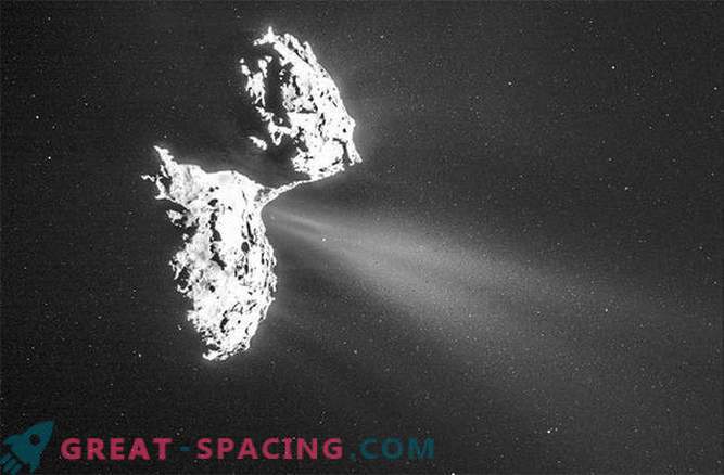 Rosette fängt aus einem Kometen austretende Gasströme ein