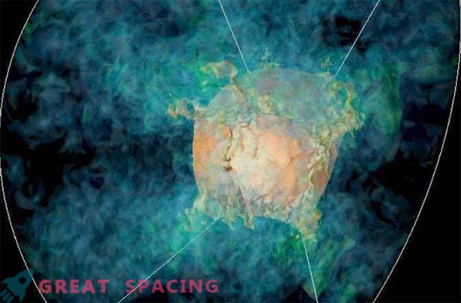 Computermodellierung beleuchtet die chaotische innere Struktur einer Supernova