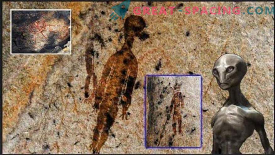 Welche Arten von Kreaturen sind auf einem 10.000 Jahre alten Felsbild abgebildet?