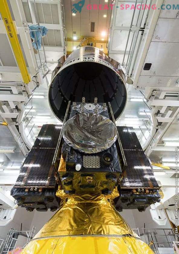Galileo-Satelliten bereiten sich auf den Start am Dienstag vor.