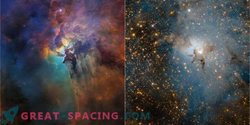 Zwei Hubble-Ansichten eines Sternekindergartens